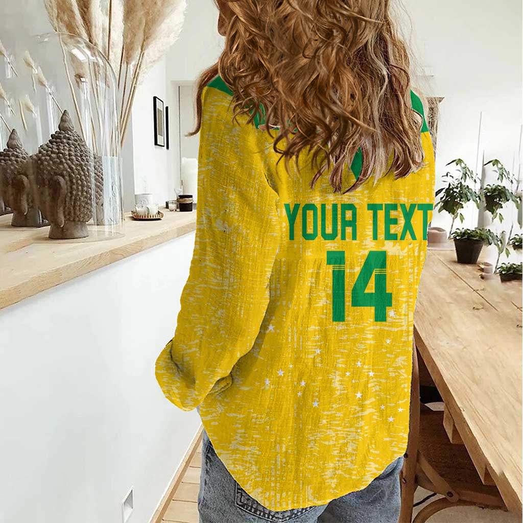 Custom Brasil Volleyball Women Casual Shirt Vai Canarinhos! - Wonder Print Shop