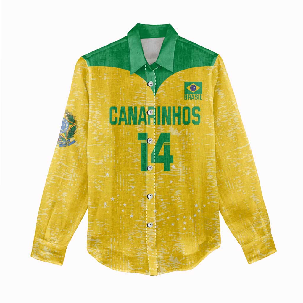 Custom Brasil Volleyball Women Casual Shirt Vai Canarinhos! - Wonder Print Shop