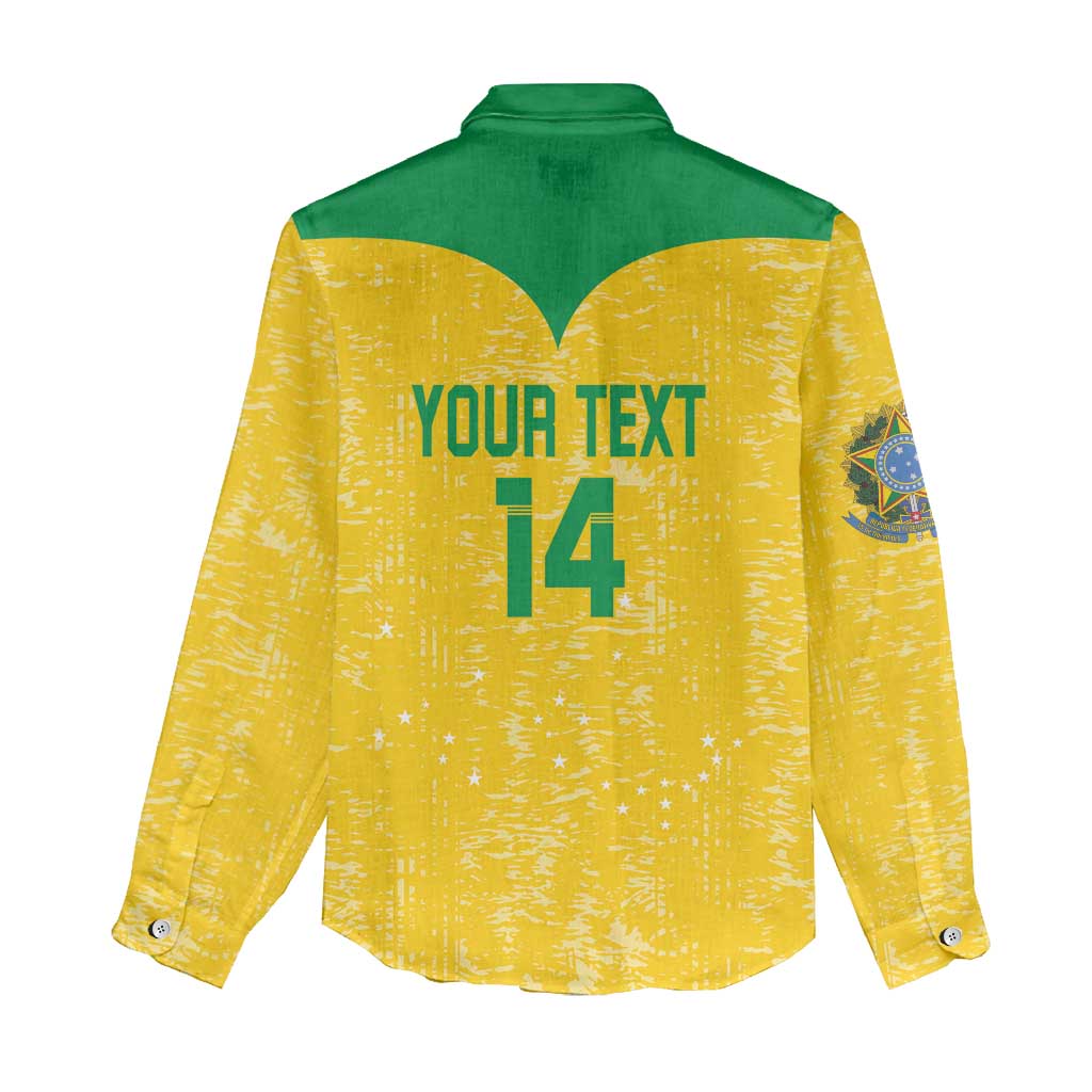 Custom Brasil Volleyball Women Casual Shirt Vai Canarinhos! - Wonder Print Shop