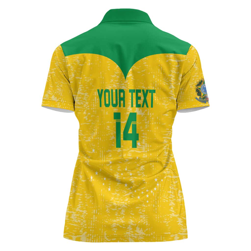 Custom Brasil Volleyball Women Polo Shirt Vai Canarinhos! - Wonder Print Shop