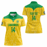 Custom Brasil Volleyball Women Polo Shirt Vai Canarinhos! - Wonder Print Shop