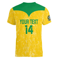 Custom Brasil Volleyball Women V-Neck T-Shirt Vai Canarinhos! - Wonder Print Shop