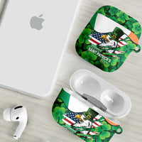 Irish American St Patrick's Day AirPods Case USA Eagle Leprechaun Hat Shamrock Pattern