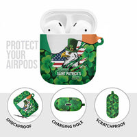 Irish American St Patrick's Day AirPods Case USA Eagle Leprechaun Hat Shamrock Pattern