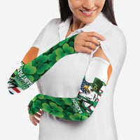 Irish American St Patrick's Day Arm Sleeves USA Eagle Leprechaun Hat Shamrock Pattern
