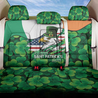 Irish American St Patrick's Day Back Car Seat Cover USA Eagle Leprechaun Hat Shamrock Pattern