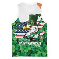 Irish American St Patrick's Day Basketball Jersey USA Eagle Leprechaun Hat Shamrock Pattern