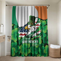 Irish American St Patrick's Day Bathroom Set USA Eagle Leprechaun Hat Shamrock Pattern
