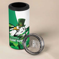 Irish American St Patrick's Day 4 in 1 Can Cooler Tumbler USA Eagle Leprechaun Hat Shamrock Pattern
