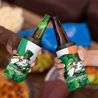 Irish American St Patrick's Day 4 in 1 Can Cooler Tumbler USA Eagle Leprechaun Hat Shamrock Pattern