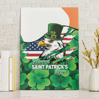 Irish American St Patrick's Day Canvas Wall Art USA Eagle Leprechaun Hat Shamrock Pattern