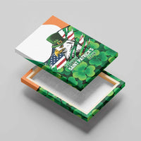 Irish American St Patrick's Day Canvas Wall Art USA Eagle Leprechaun Hat Shamrock Pattern