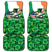 Irish American St Patrick's Day Car Mats USA Eagle Leprechaun Hat Shamrock Pattern