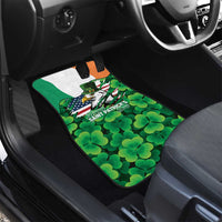 Irish American St Patrick's Day Car Mats USA Eagle Leprechaun Hat Shamrock Pattern