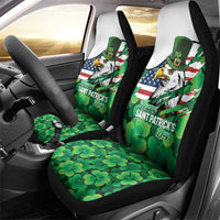 Irish American St Patrick's Day Car Seat Cover USA Eagle Leprechaun Hat Shamrock Pattern