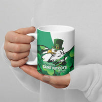 Irish American St Patrick's Day Ceramic Mug USA Eagle Leprechaun Hat Shamrock Pattern