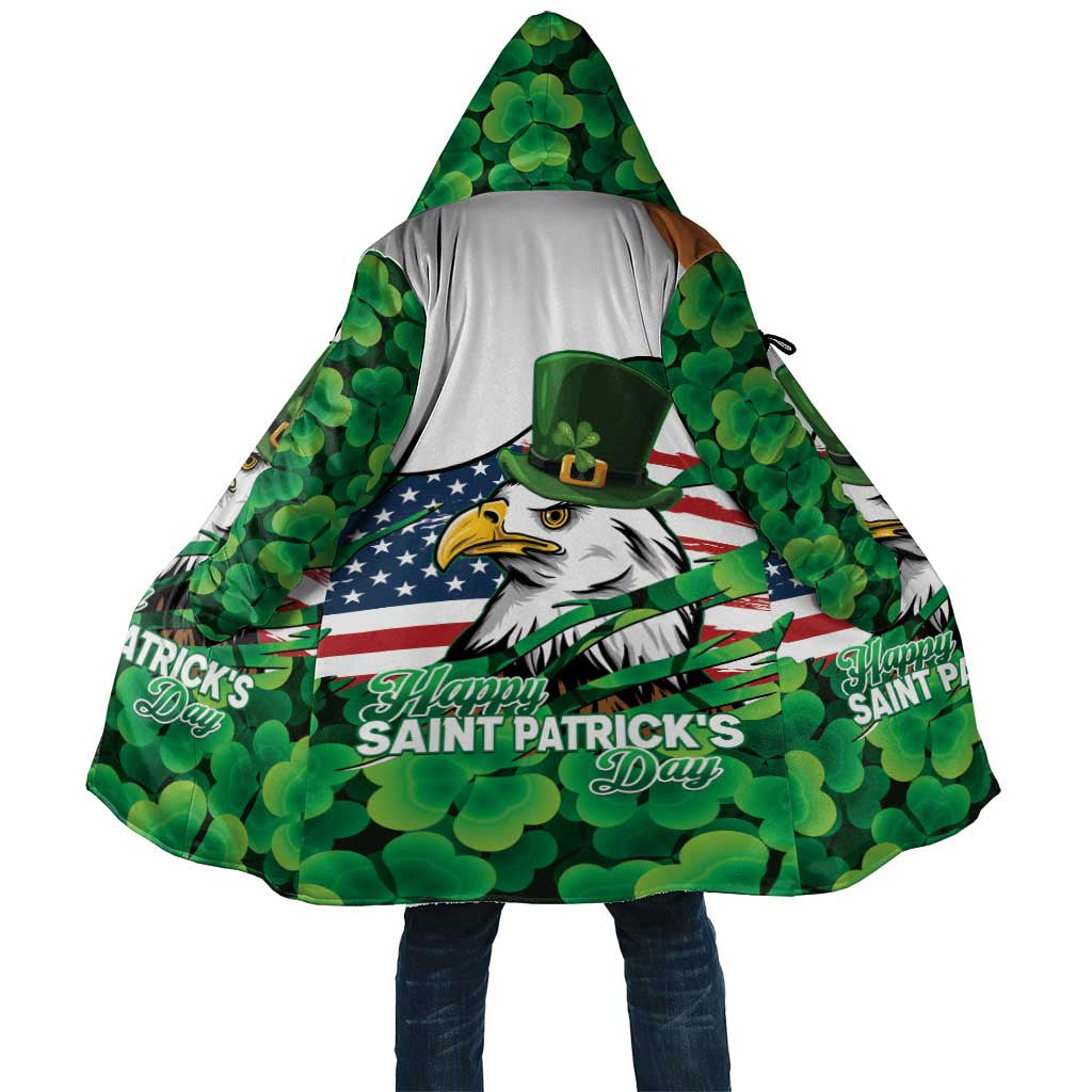 Irish American St Patrick's Day Cloak USA Eagle Leprechaun Hat Shamrock Pattern