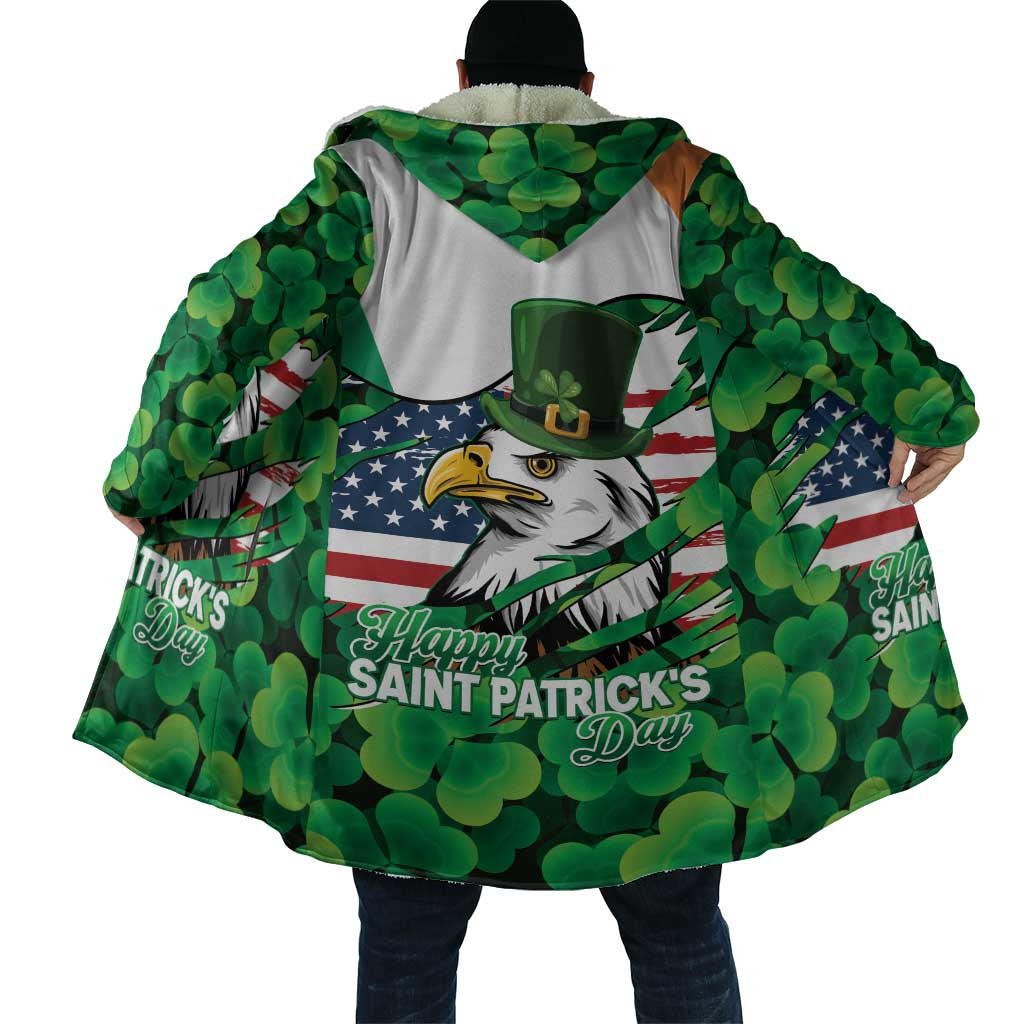 Irish American St Patrick's Day Cloak USA Eagle Leprechaun Hat Shamrock Pattern