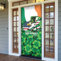 Irish American St Patrick's Day Door Cover USA Eagle Leprechaun Hat Shamrock Pattern