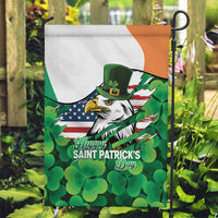 Irish American St Patrick's Day Garden Flag USA Eagle Leprechaun Hat Shamrock Pattern
