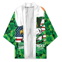 Irish American St Patrick's Day Kimono USA Eagle Leprechaun Hat Shamrock Pattern