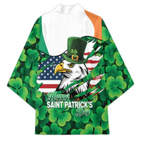Irish American St Patrick's Day Kimono USA Eagle Leprechaun Hat Shamrock Pattern