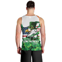 Irish American St Patrick's Day Men Tank Top USA Eagle Leprechaun Hat Shamrock Pattern