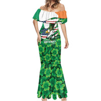 Irish American St Patrick's Day Mermaid Dress USA Eagle Leprechaun Hat Shamrock Pattern