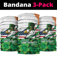 Irish American St Patrick's Day Neck Gaiter USA Eagle Leprechaun Hat Shamrock Pattern