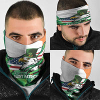 Irish American St Patrick's Day Neck Gaiter USA Eagle Leprechaun Hat Shamrock Pattern