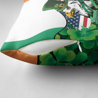Irish American St Patrick's Day Pillow Cover USA Eagle Leprechaun Hat Shamrock Pattern