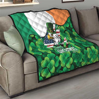 Irish American St Patrick's Day Quilt USA Eagle Leprechaun Hat Shamrock Pattern