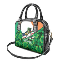 Irish American St Patrick's Day Shoulder Handbag USA Eagle Leprechaun Hat Shamrock Pattern