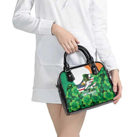 Irish American St Patrick's Day Shoulder Handbag USA Eagle Leprechaun Hat Shamrock Pattern