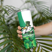Irish American St Patrick's Day Skinny Tumbler USA Eagle Leprechaun Hat Shamrock Pattern