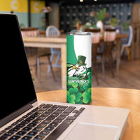Irish American St Patrick's Day Skinny Tumbler USA Eagle Leprechaun Hat Shamrock Pattern