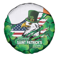 Irish American St Patrick's Day Spare Tire Cover USA Eagle Leprechaun Hat Shamrock Pattern