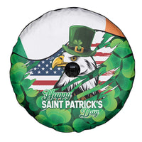 Irish American St Patrick's Day Spare Tire Cover USA Eagle Leprechaun Hat Shamrock Pattern
