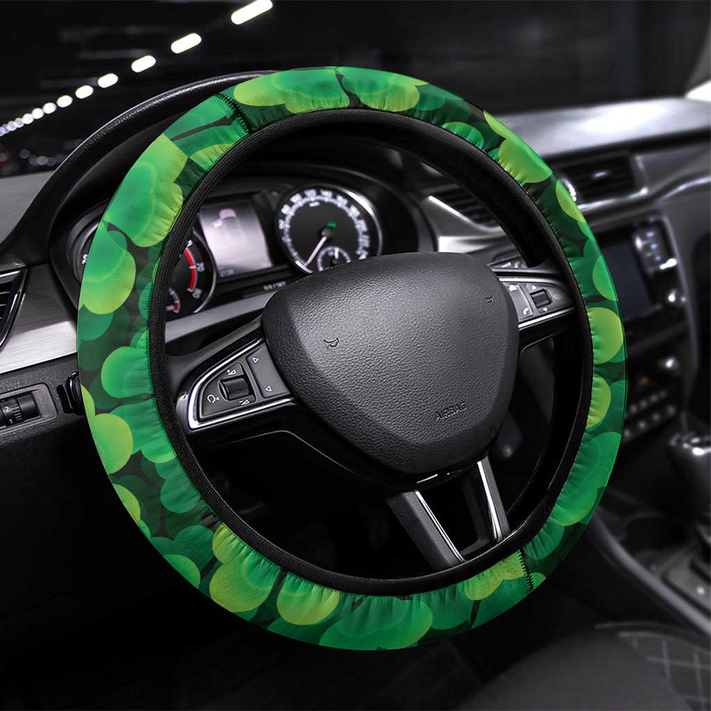 Irish American St Patrick's Day Steering Wheel Cover USA Eagle Leprechaun Hat Shamrock Pattern
