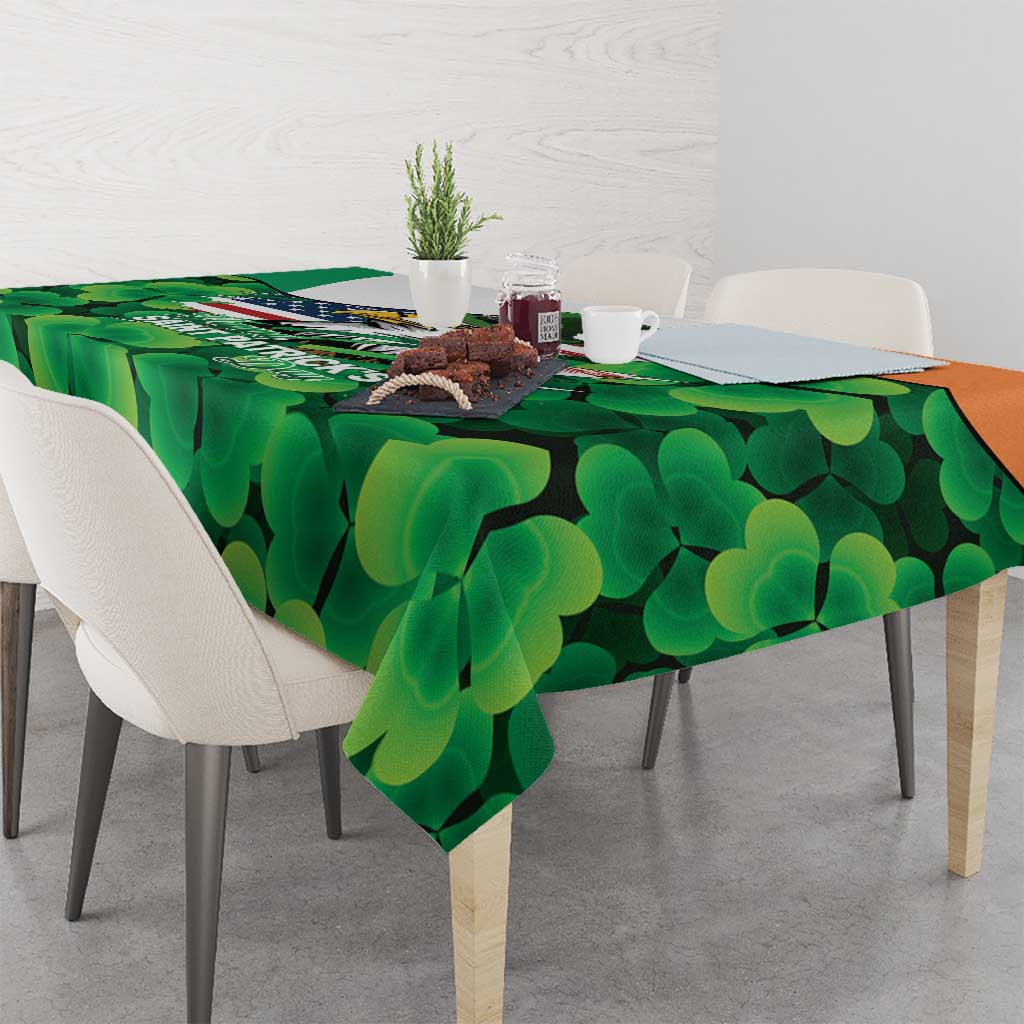 Irish American St Patrick's Day Tablecloth USA Eagle Leprechaun Hat Shamrock Pattern