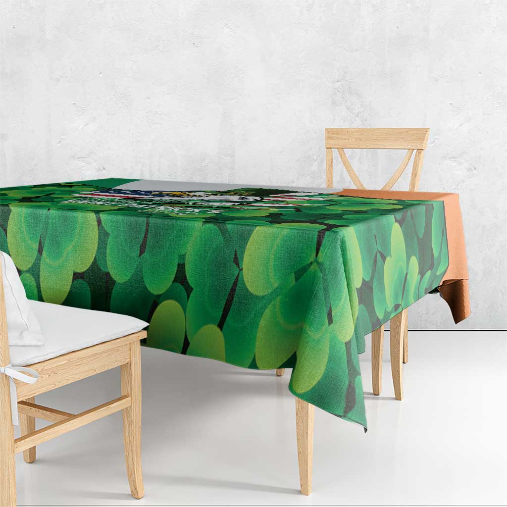 Irish American St Patrick's Day Tablecloth USA Eagle Leprechaun Hat Shamrock Pattern