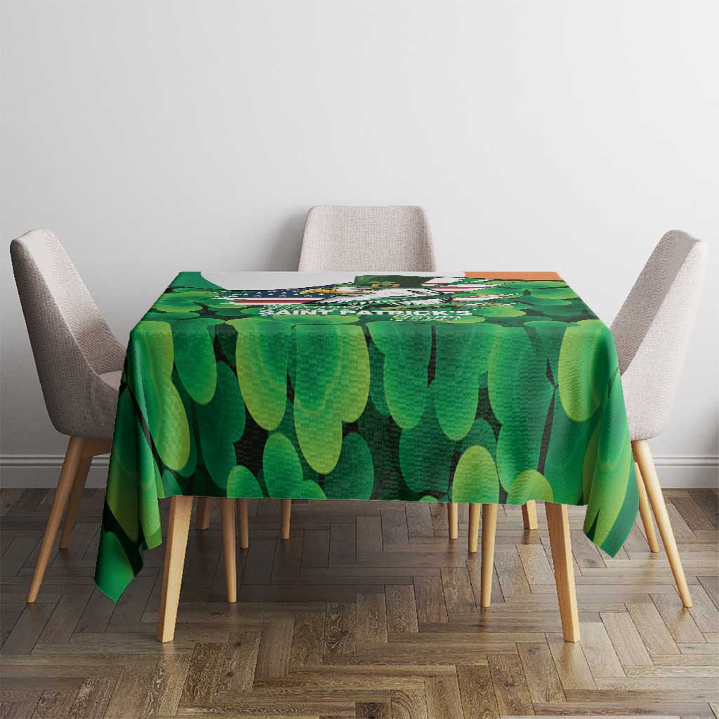 Irish American St Patrick's Day Tablecloth USA Eagle Leprechaun Hat Shamrock Pattern