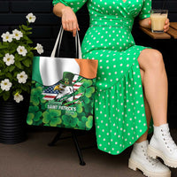 Irish American St Patrick's Day Tote Bag USA Eagle Leprechaun Hat Shamrock Pattern