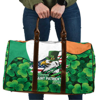 Irish American St Patrick's Day Travel Bag USA Eagle Leprechaun Hat Shamrock Pattern