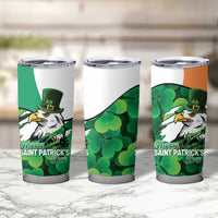 Irish American St Patrick's Day Tumbler Cup USA Eagle Leprechaun Hat Shamrock Pattern