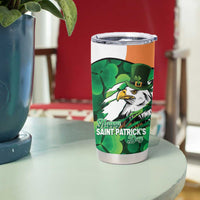 Irish American St Patrick's Day Tumbler Cup USA Eagle Leprechaun Hat Shamrock Pattern