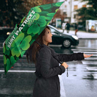Irish American St Patrick's Day Umbrella USA Eagle Leprechaun Hat Shamrock Pattern