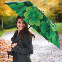 Irish American St Patrick's Day Umbrella USA Eagle Leprechaun Hat Shamrock Pattern