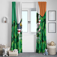 Irish American St Patrick's Day Window Curtain USA Eagle Leprechaun Hat Shamrock Pattern