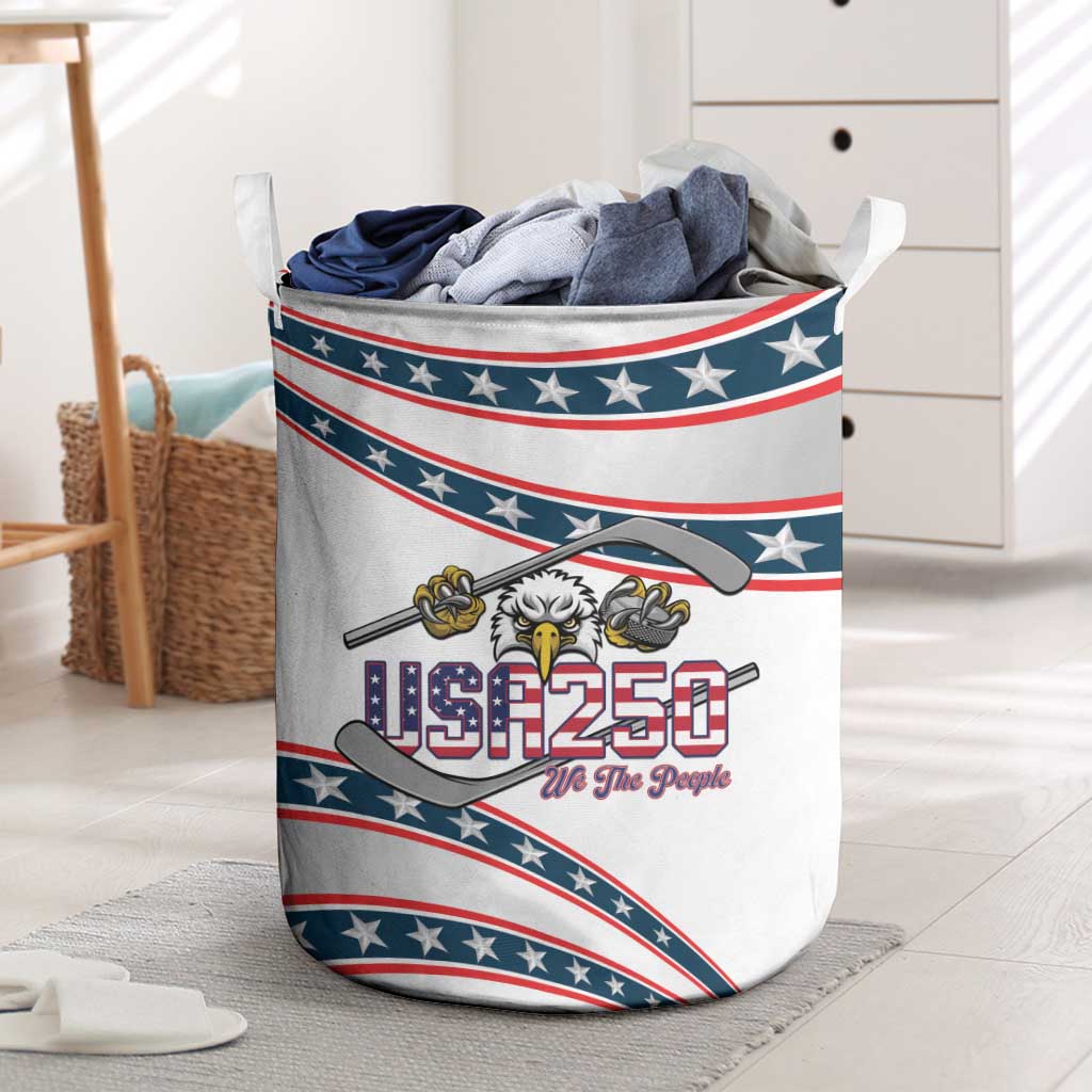 Hockey United States 250th Anniversary Laundry Basket USA Semiquincentennial We The People